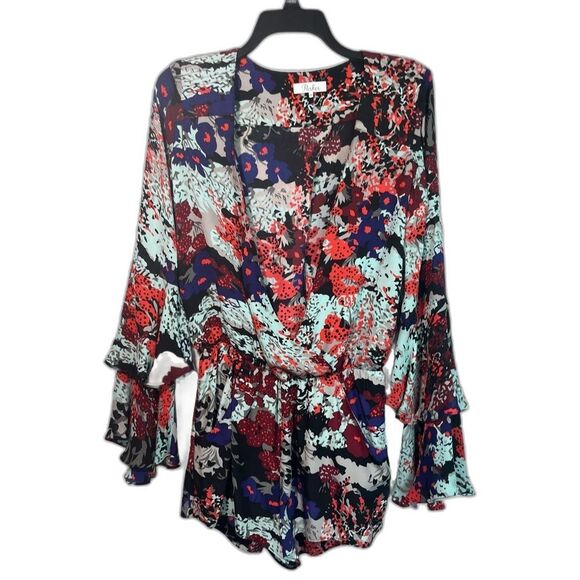 Parker SILK LONG BELL sleeve romper XS - Picture 2 of 10